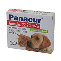 Panacur Granules is effective against both immature and mature Roundworms of the gastro-intestinal and respiratory tracts. Buy Panacur Granules Wormers for Dogs at discounted price online with free shipping in USA.