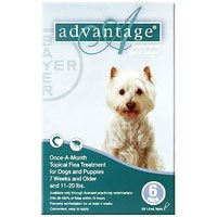 Advantage for medium dogs is a topical anti-flea treatment. The waterproof solution kills 98 - 100 % adult fleas on dogs within 12 hours application and reduces the chances of Flea Allergy Dermatitis (FAD).