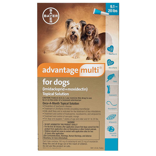 Advantage Multi Advocate Medium Dogs 9.1-20 Lbs Aqua 3 Doses
