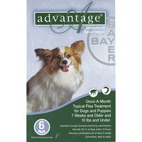 Advantage for small dogs and puppies is a topical anti-flea treatment. The waterproof solution kills 98 - 100 % adult fleas on dogs within 12 hours application and reduces the chances of Flea Allergy Dermatitis (FAD).