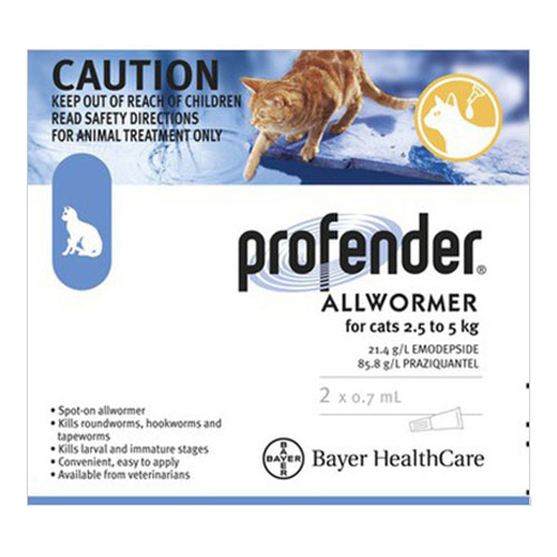 Profender for Cats : Profender Cat Wormer is the first-ever, topical dewormer used to treat and control intestinal parasites in cats, such as hookworms, tapeworms and roundworms. Buy branded Profender for Cats with free shipping.