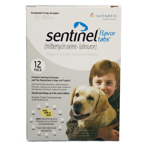 Sentinel flavor tablets for dogs are tasty chews to be given once a month for preventing heartworm diseases, treat intestinal parasites like roundworms and inhibit flea infestations in dogs. Buy branded Sentinel for Dogs for Heartwormers treatment with free shipping to all over USA.