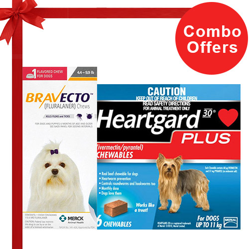 Buy Bravecto Chews + Heartgard Plus Combo Pack for Dogs Online at