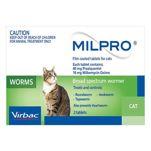 Milpro Allwormer For Cats Over 2 Kg (Over 4lbs) 48 Tablets