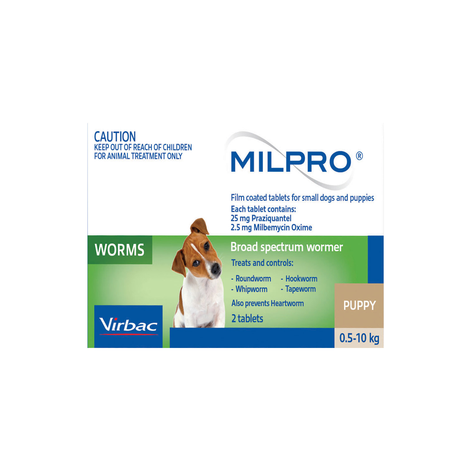Milpro Allwormer For Dogs 0.5 - 5 Kg (Up To 11lbs) 24 Tablets