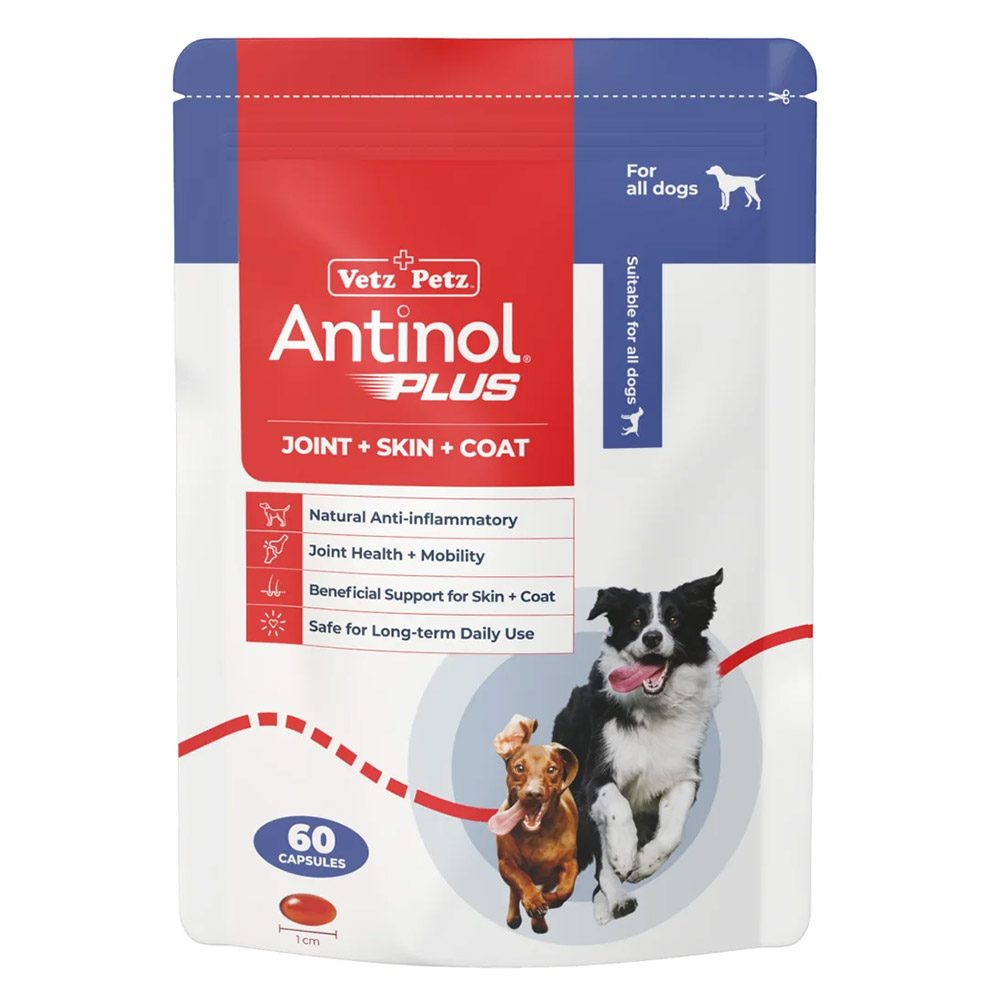 Antinol Plus Natural Anti Inflammatory Joint & Mobility Capsules For Dogs 60 Capsules