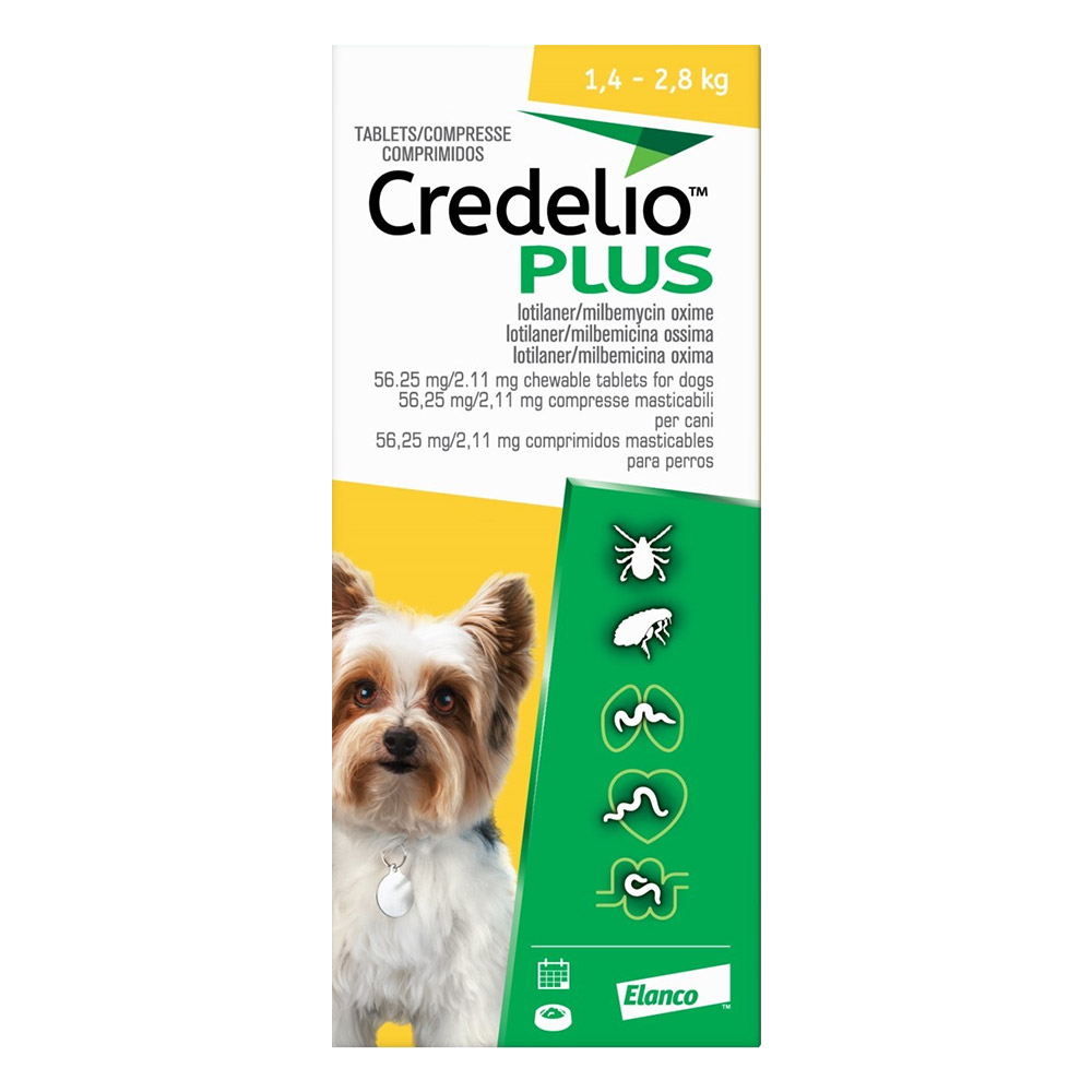 Credelio Plus For Extra Small Dog 1.4-2.8kg Yellow 12 Chews
