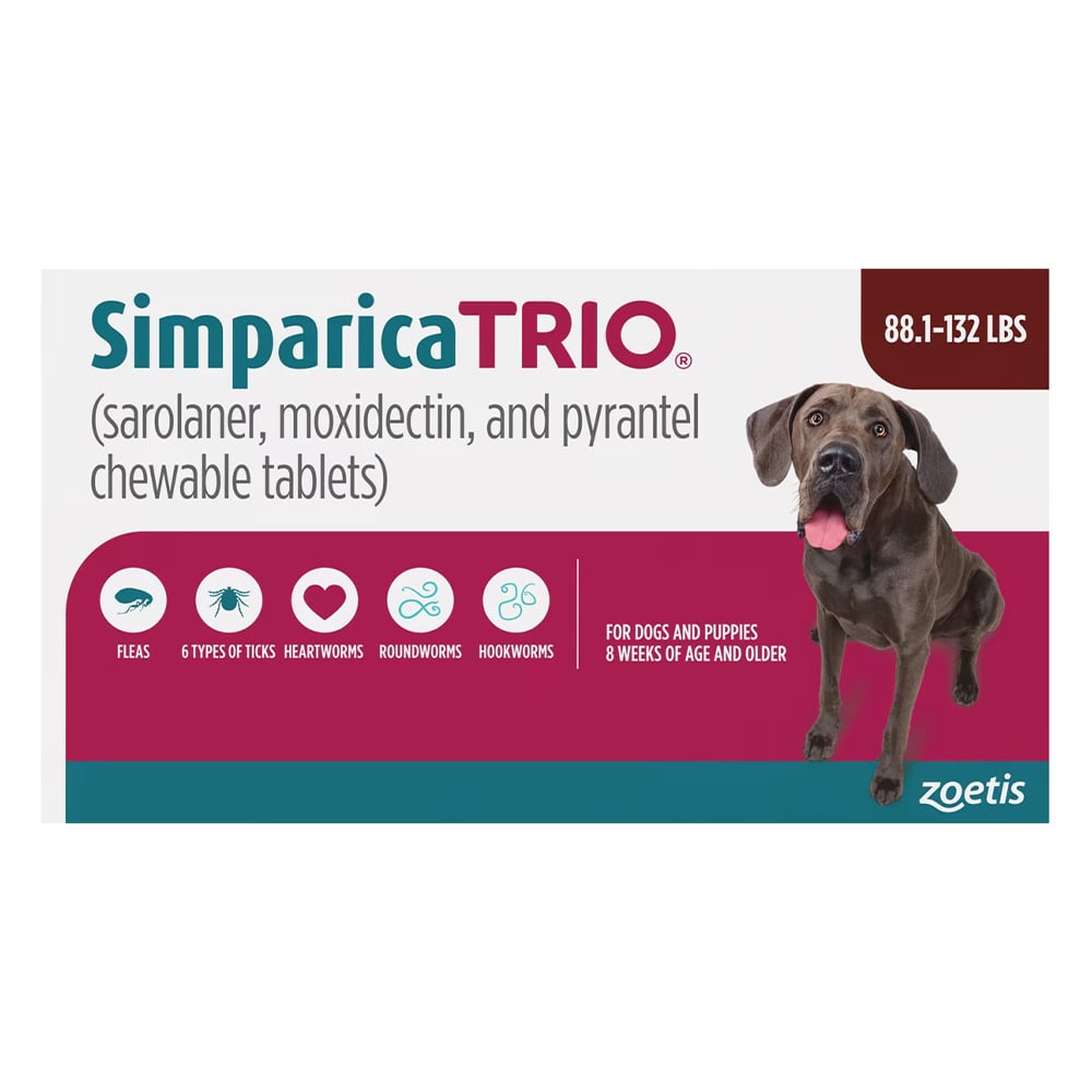 Simparica TRIO for Dogs above 88 lbs (Brown)