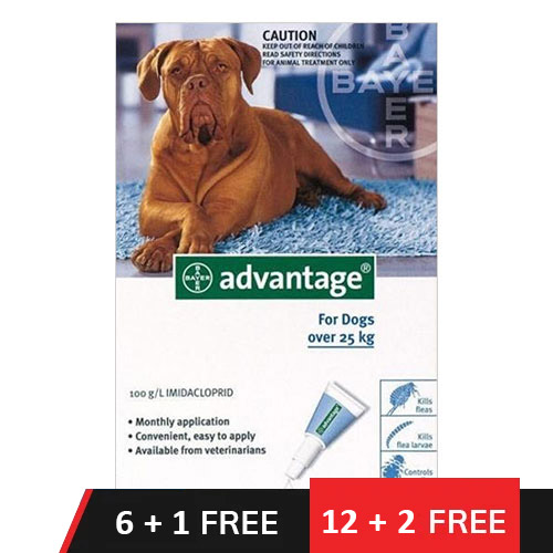 Advantage Extra Large Dogs Over 55 Lbs (Blue) 6 + 1 Dose Free