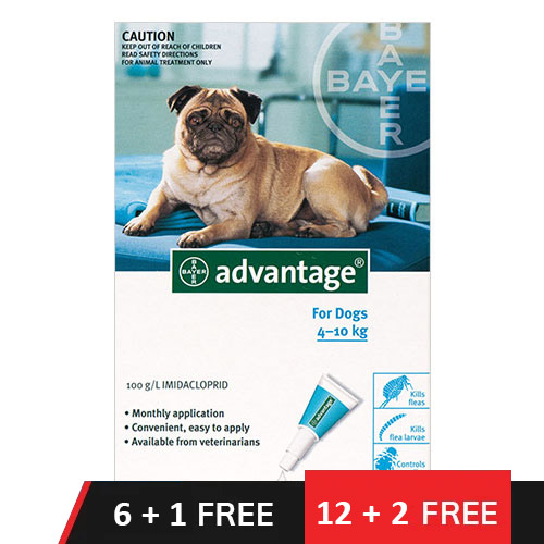 Advantage Medium Dogs 11-20lbs Aqua 12 + 2 Doses Free