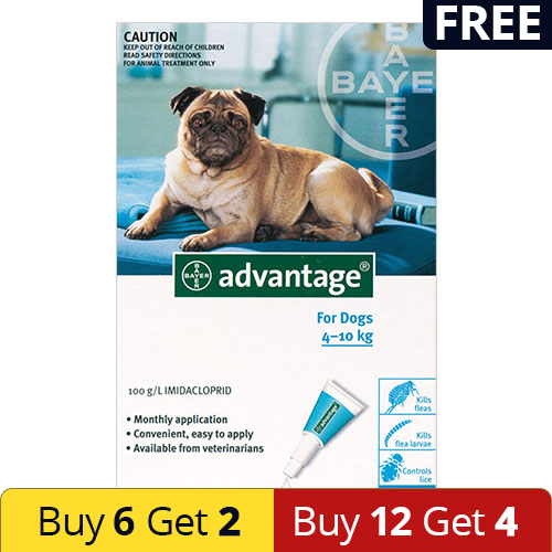 Advantage Medium Dogs 11-20lbs (Aqua) 6 Doses + 2 Free