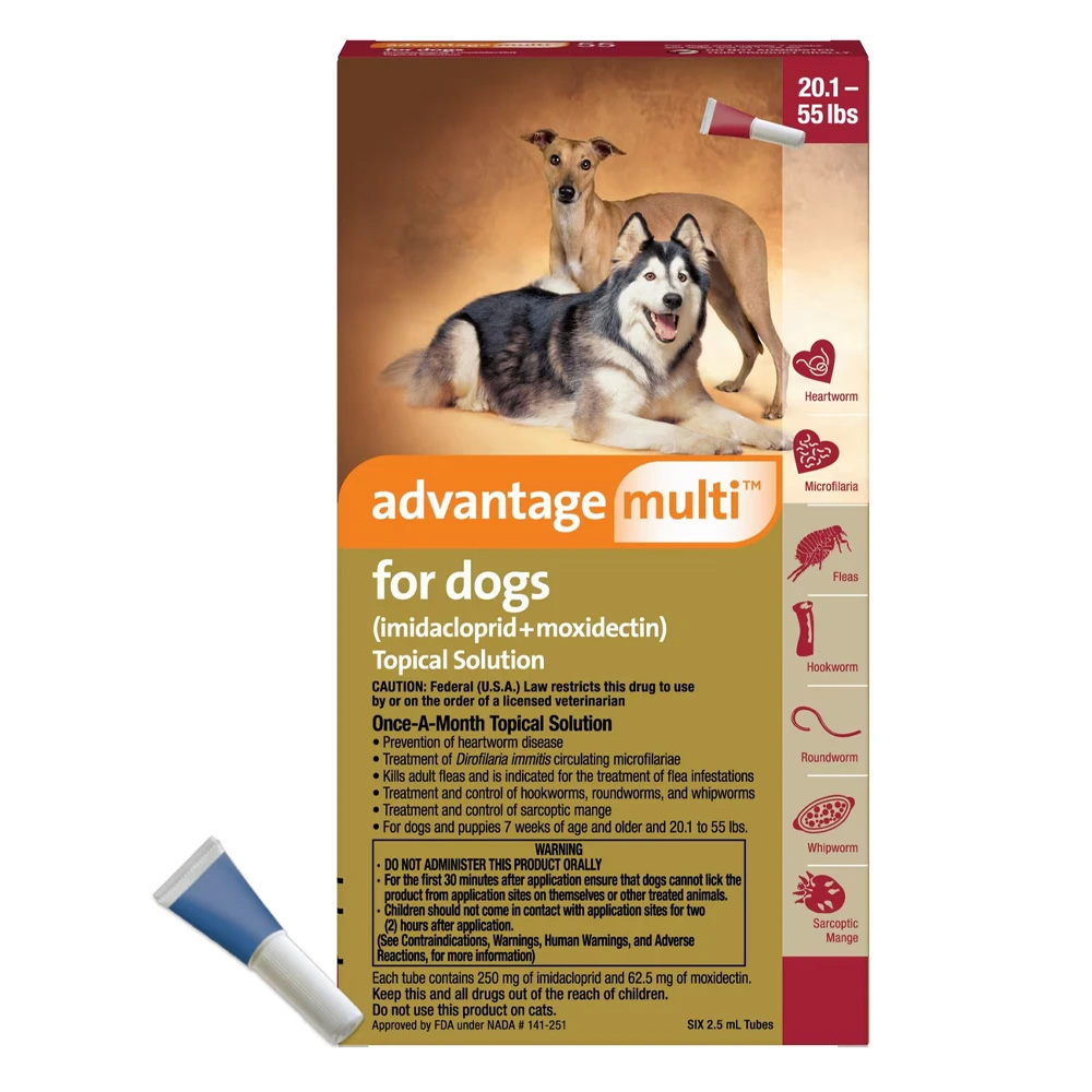 Advantage Multi (Advocate) Large Dogs 20.1-55 Lbs (Red) 3 Doses-image-48