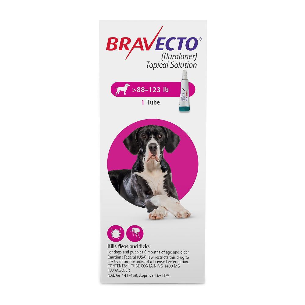 

Bravecto Topical For X-Large Dogs (Above 88 Lbs) Pink 2 Doses