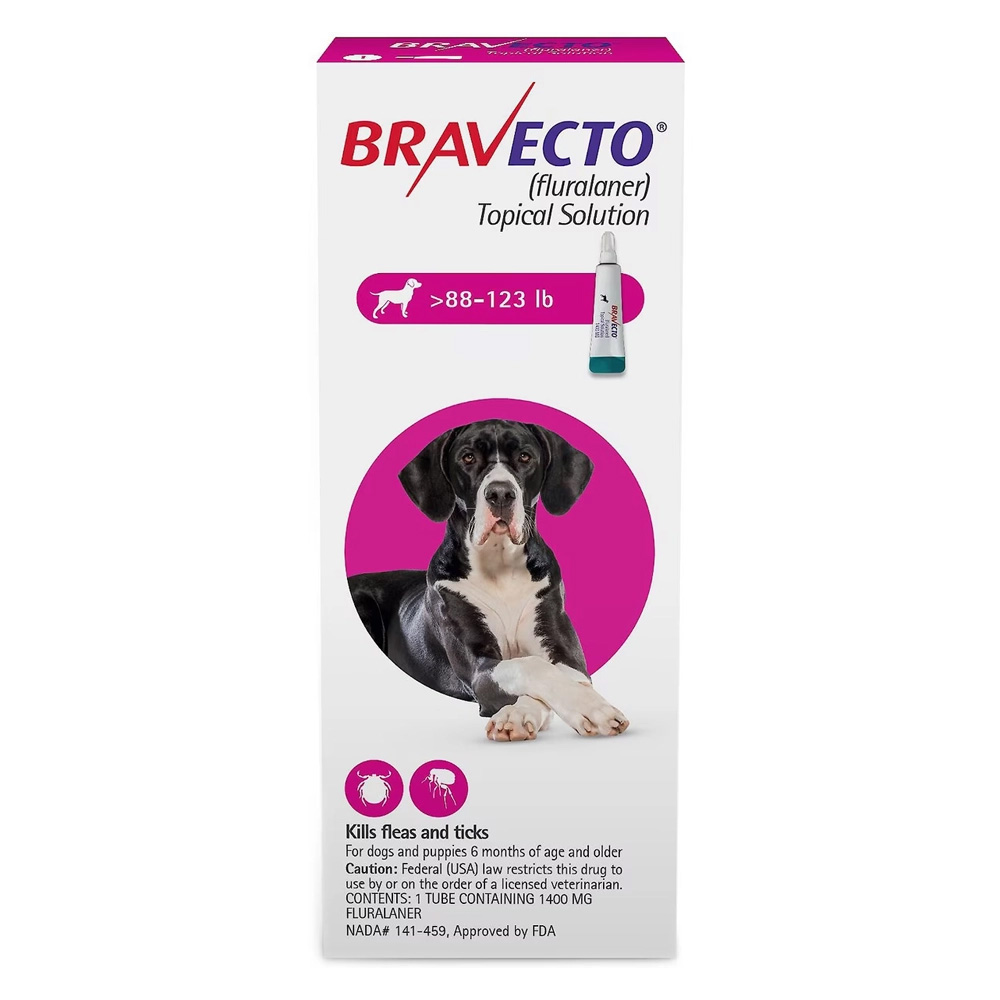 Bravecto Topical For X-Large Dogs (Above 88 Lbs) Pink 1 Dose-image-1687
