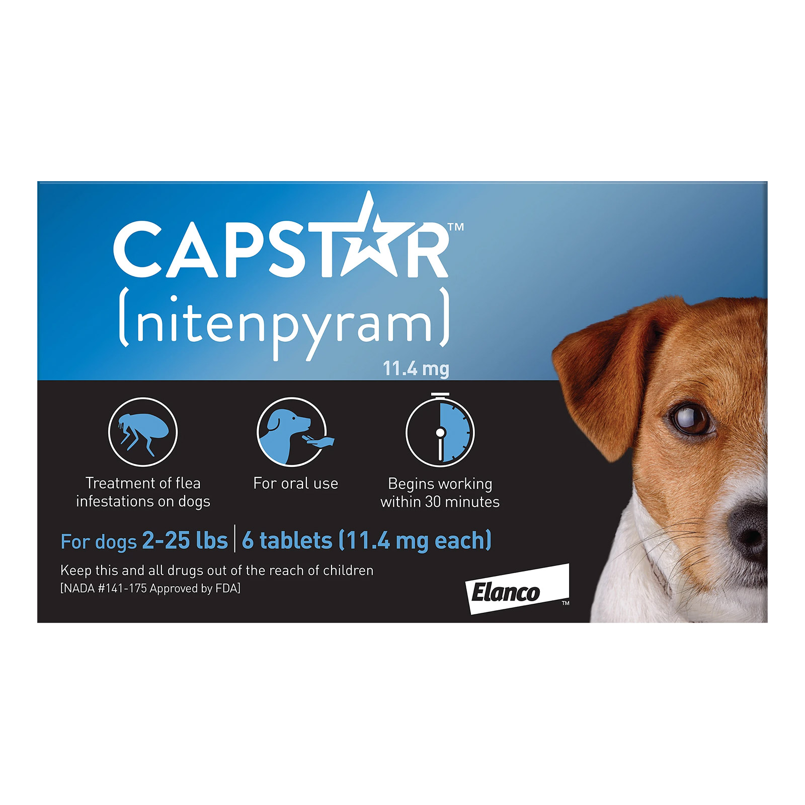 

Capstar Small Dog 11mg 2-25 Lbs Blue 6 Tablets