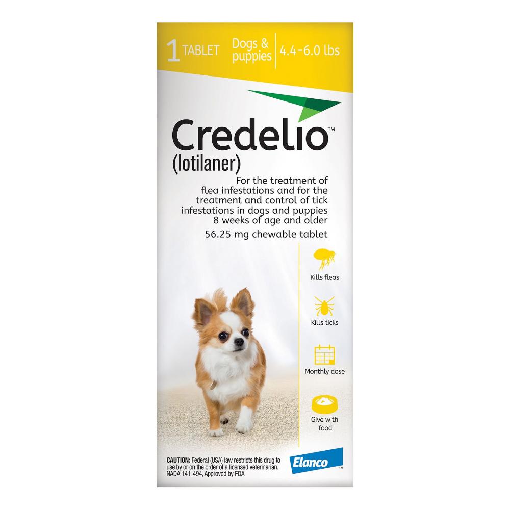 Credelio For Dogs 04 To 06 Lbs (56.25 Mg) Yellow 6 Doses