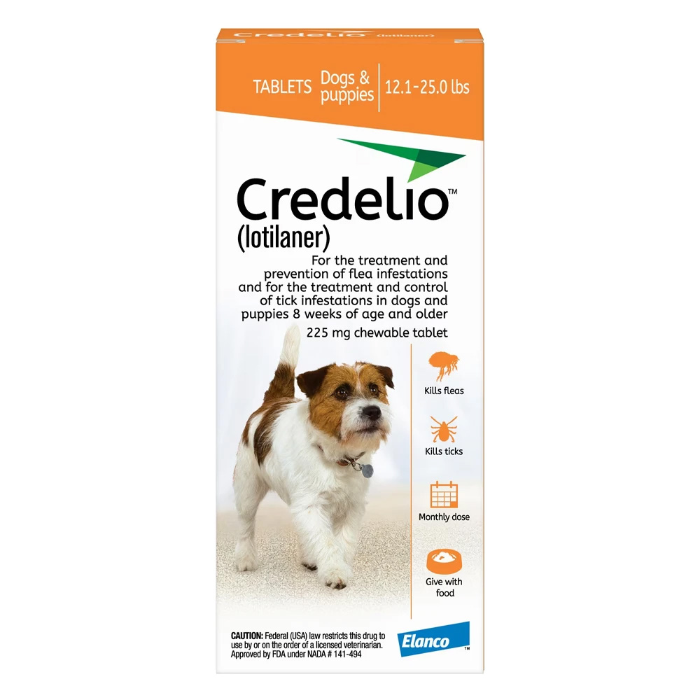 Credelio For Dogs 12 To 25 Lbs (225mg) Orange 12 Doses