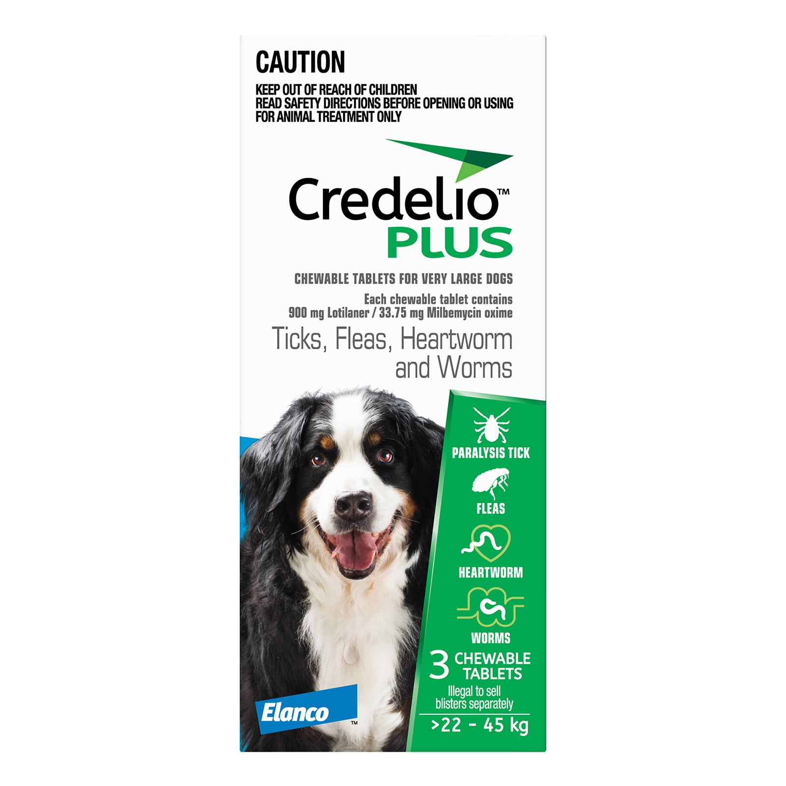 Credelio Plus For Extra Large Dog 22-45kg Blue