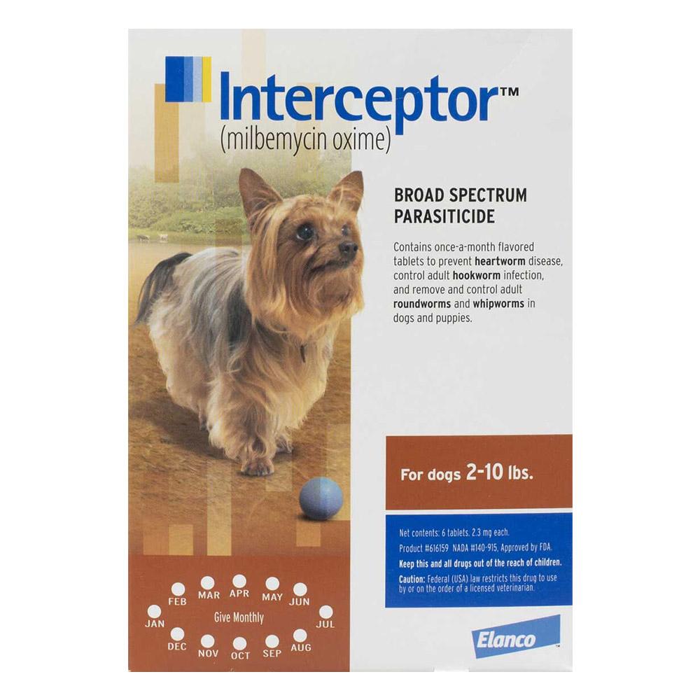 Interceptor For Xsmall Dogs 2-10 Lbs (Brown) 6 Chews