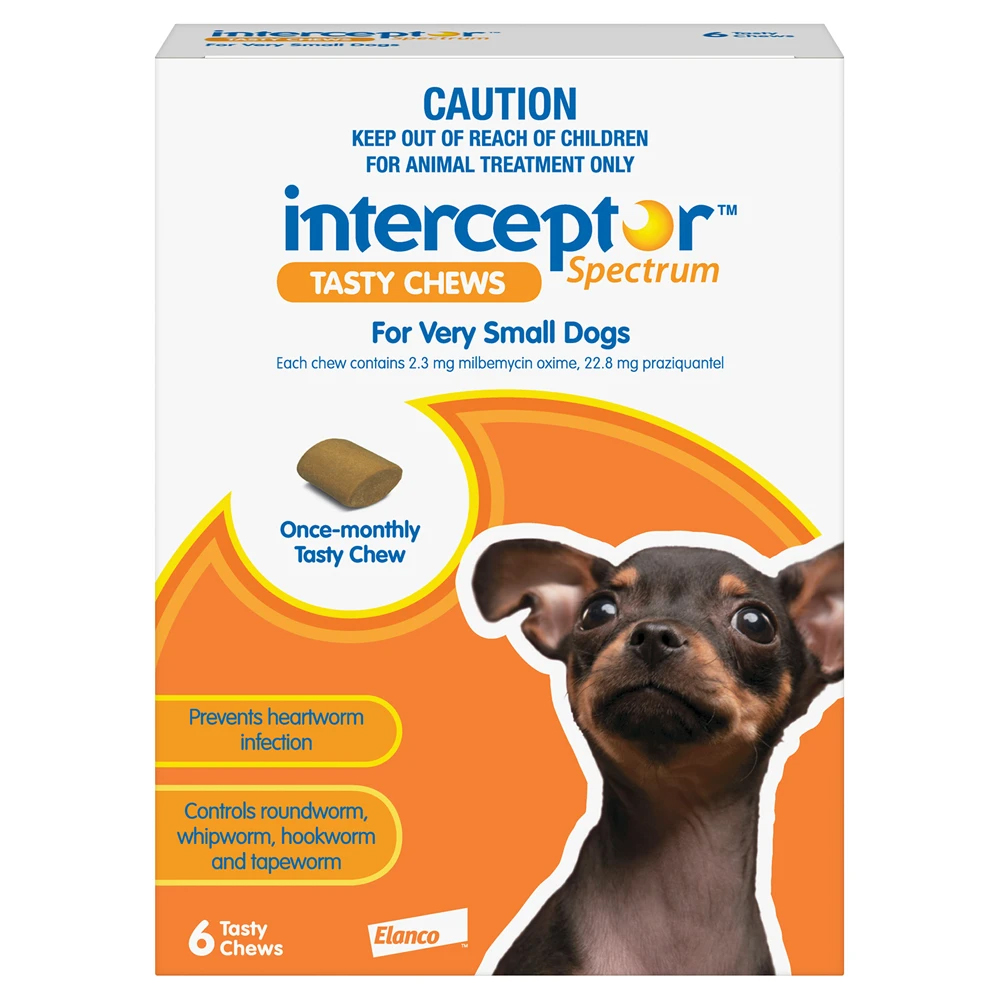 Interceptor For Xsmall Dogs 2-10 Lbs (Brown) 12 Chews