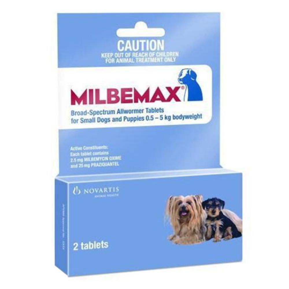 Milbemax Small Dog Under 5 Kgs 2 Tablets