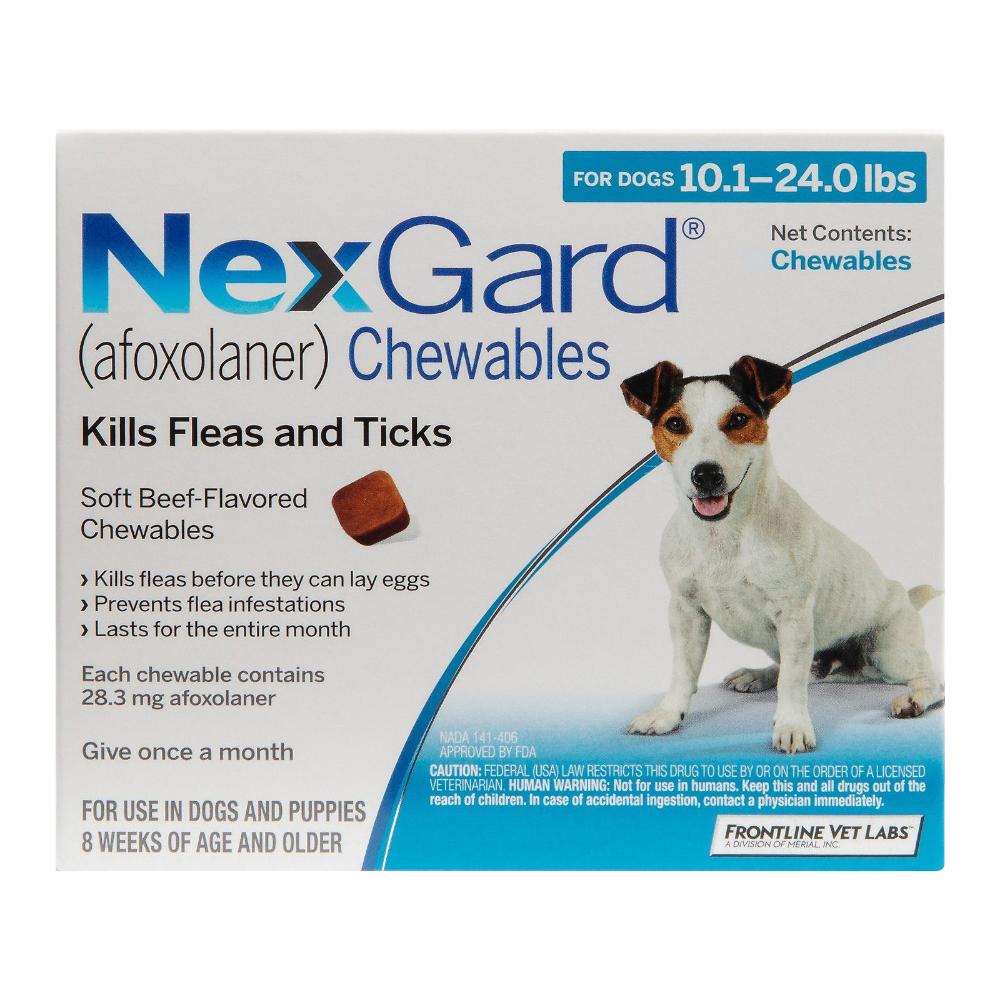Nexgard For Medium Dogs 10.1-24 Lbs (Blue) 28mg 12 Chews