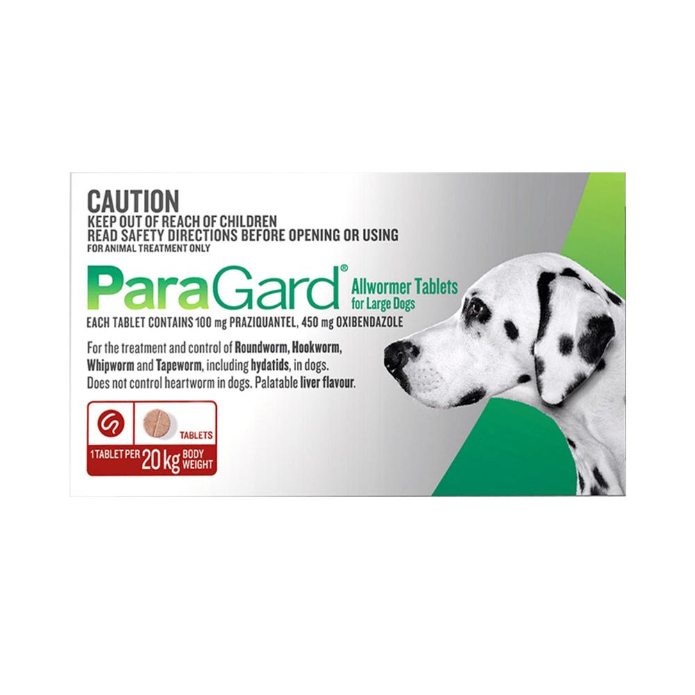 Paragard Allwormer For Large Dogs 44 lbs (20 Kg) Red