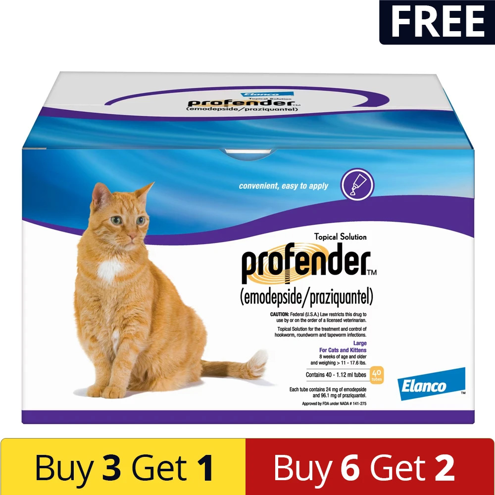 Profender Large Cats (1.12 Ml) 11-17.6 Lbs 6 Doses + 2 Free