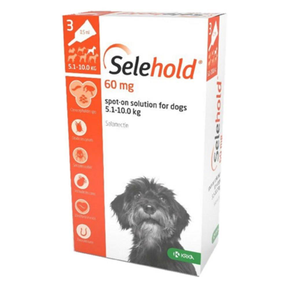 

Selehold (Generic Revolution) For Small Dogs 11-22lbs (Brown) 60mg/0.5ml 3 Pack