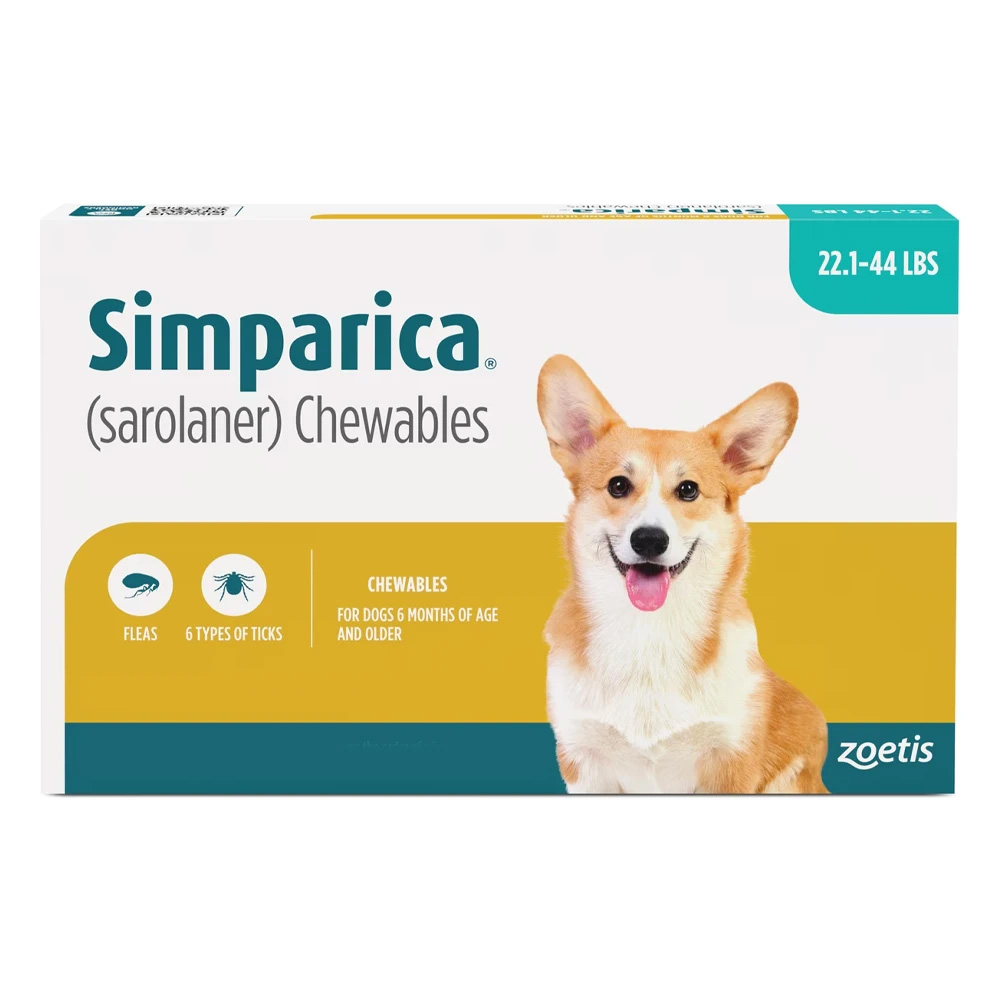 Simparica Chewables For Dogs 22.1-44 Lbs (Blue) 6 Chews-image-770
