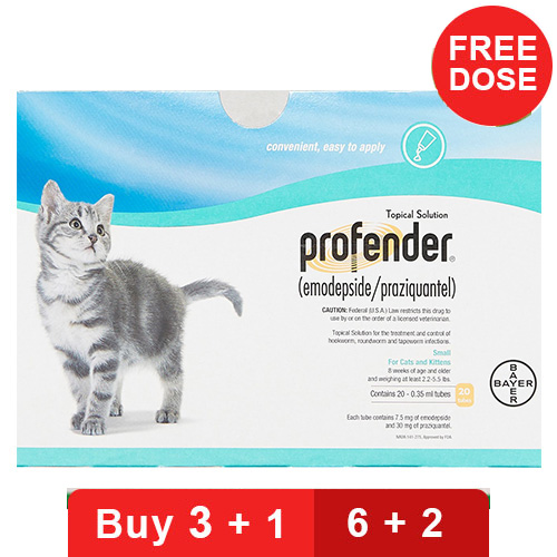 

Profender Small Cats & Kittens 0.35 Ml 2.2-5.5 Lbs 1 Doses