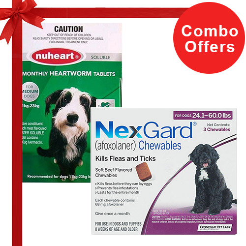 Buy Nexgard + Nuheart Combo Pack for Dogs Online at