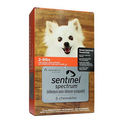 

Sentinel Spectrum Chews For Dogs 2-8 Lbs Orange 3 Chews